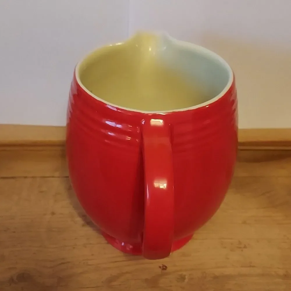 Hall China Company Red Pitcher 1 quart Vintage pottery pitcher